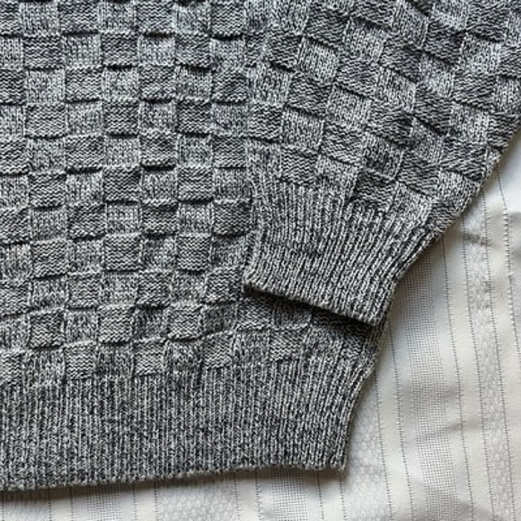 Vintage 90s Croft Barrow Argyle Medium Cardigan Sweater Knit Wool Blend - Picture 10 of 11